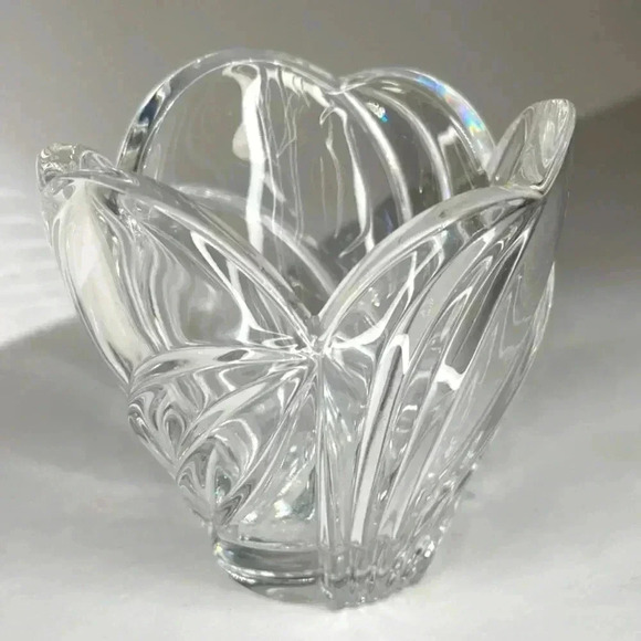 LENOX Fine Crystal "ARCTIC BLOOM" VOTIVE CANDLE HOLDER, 3 1/2" ~ Made in Germany - Picture 1 of 2